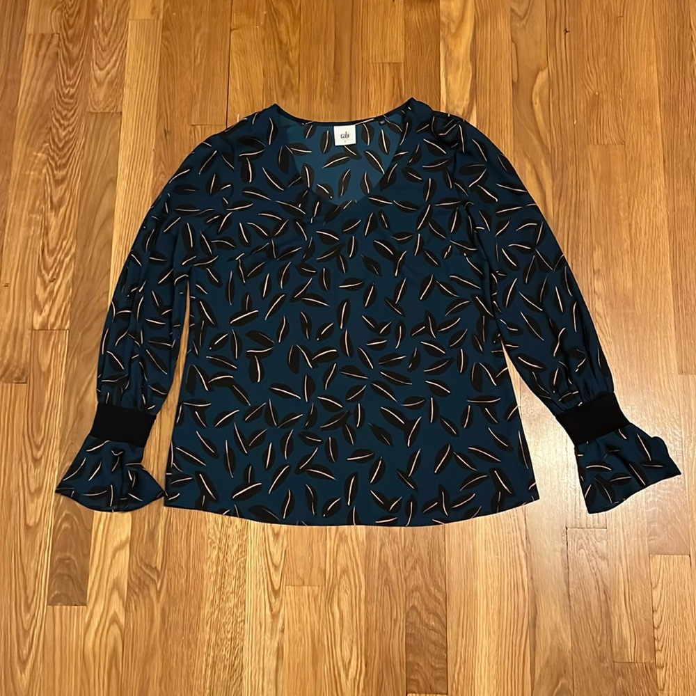 Cabi Shadow Leaf‎ Women’s Blouse Style 3763